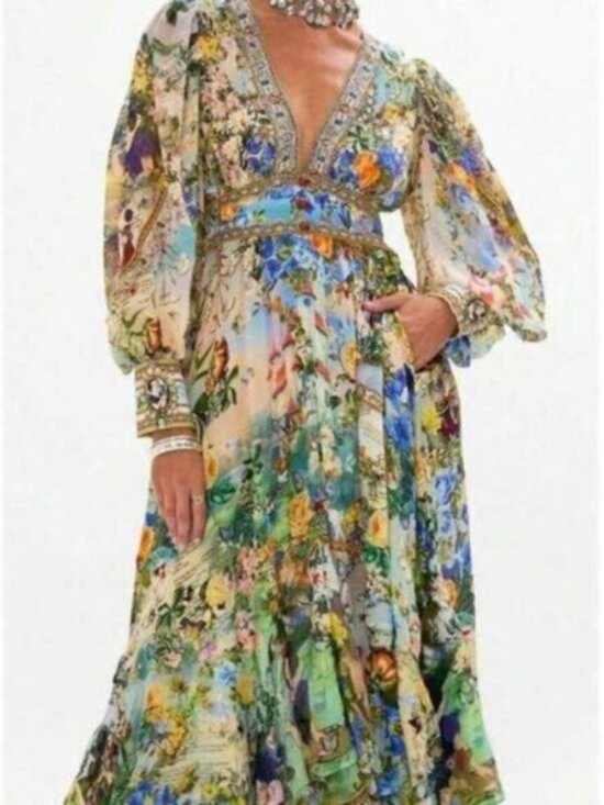 Dress Light Luxury High-Grade Mulberry Silk Print French Retro Temperament Fairy - Picture 5 of 5